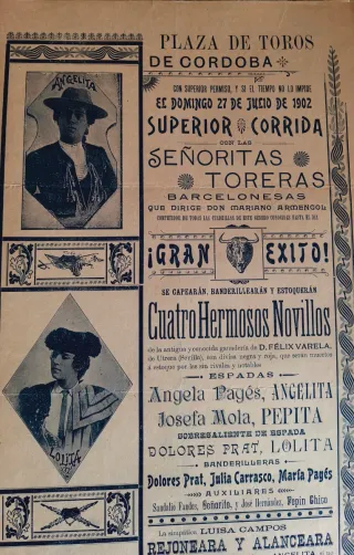 Cartel Toros Córdoba 1902 Señoritas Toreras