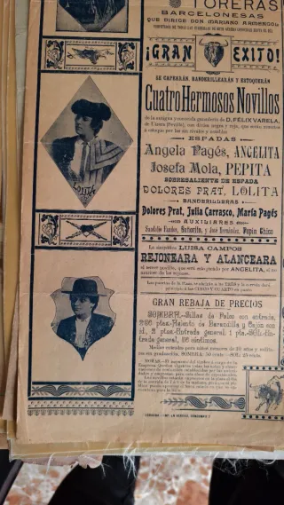 Cartel Toros Córdoba 1902 Señoritas Toreras