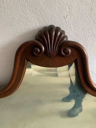 Espejo antiguo madera maciza tallada