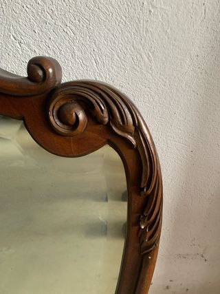 Espejo antiguo madera maciza tallada
