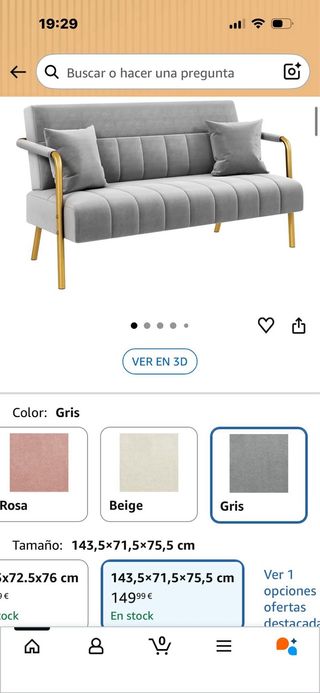 h Sofá de Tela de Terciopelo de Dos Plazas con Rep