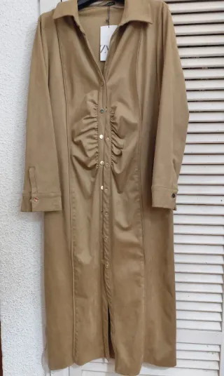 Vestido Zara largo camel