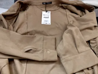 Vestido Zara largo camel