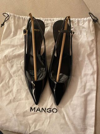 Zapatos salón Mango charol slingback T.37