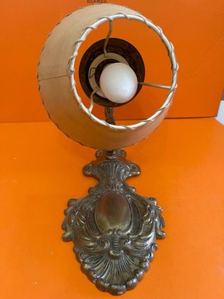 Applique da parete vintage in metallo dorato e beige