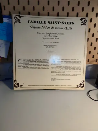 Vinilo Camille Saint-Saëns Sinfonía 3 Op.78