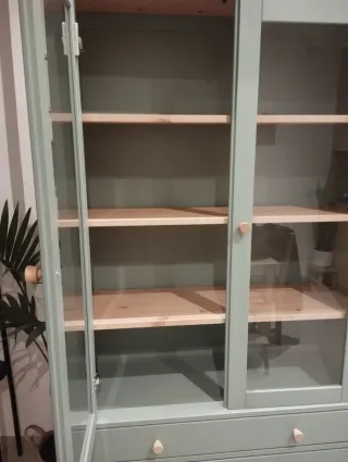 Vitrina Ikea Verde Madera y Cristal