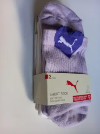 Calcetines Puma cortos lila corazón