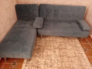 Sofá Cama Gris Tela