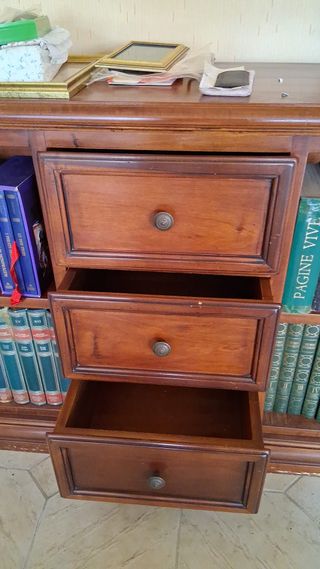 Mobile libreria 3 cassetti legno