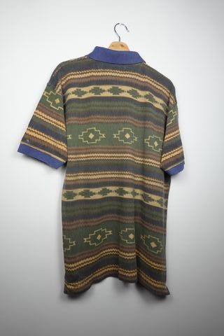 Camisa Polo Vintage 90s Aztec Oversize XL
