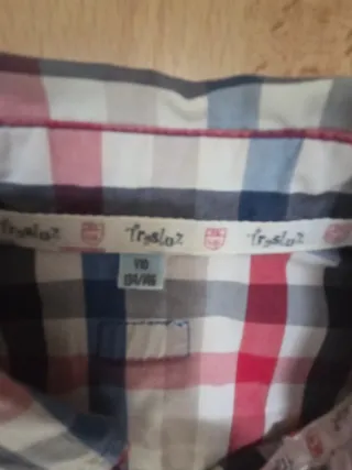Camisa niño talla 10 cuadros multicolor Tresluce
