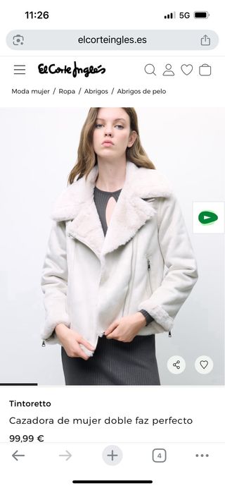 Cazadora Tintoretto Mujer Corta Beige Talla S