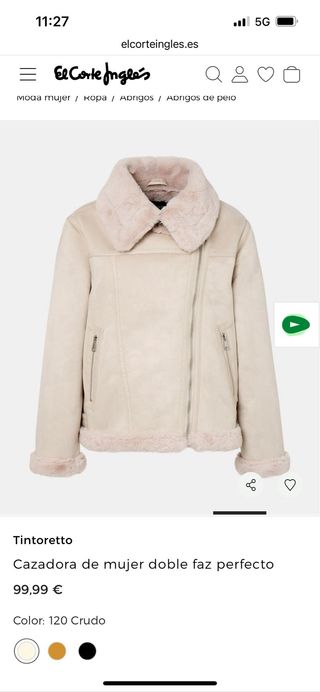 Cazadora Tintoretto Mujer Corta Beige Talla S