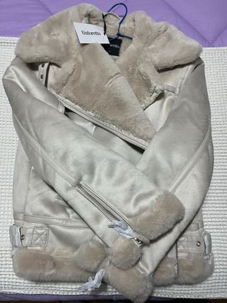 Cazadora Tintoretto Mujer Corta Beige Talla S