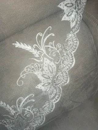 Manteletas Fallera Adulta Plata y Blanca