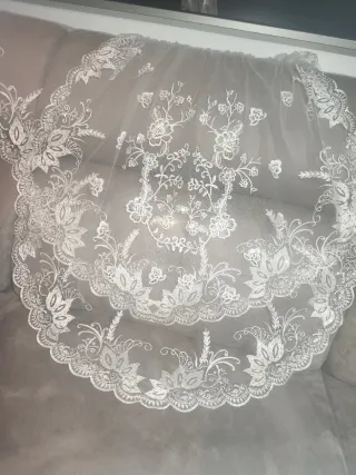 Manteletas Fallera Adulta Plata y Blanca