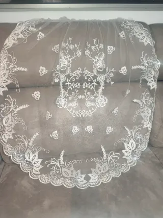 Manteletas Fallera Adulta Plata y Blanca