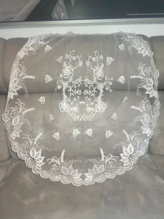 Manteletas Fallera Adulta Plata y Blanca