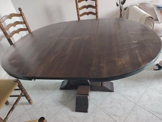 Tavolo rotondo legno massello con sei sedie