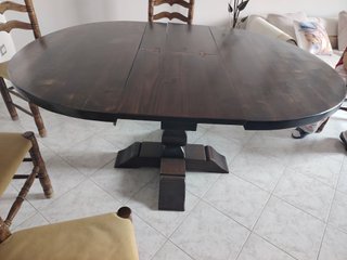 Tavolo rotondo legno massello con sei sedie