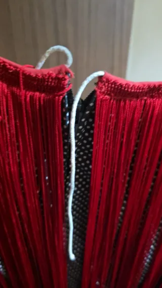 Oferta 2x1 Traje de Flamenca Negro y Rojo flecos