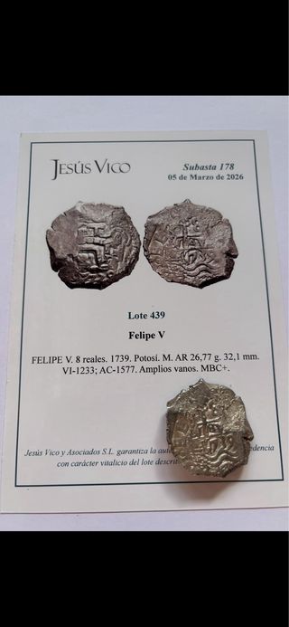 8 Reales 1739 (MBC+) Felipe V Potosi