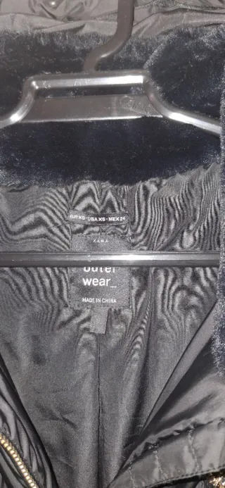 Abrigo Zara Negro Talla XS