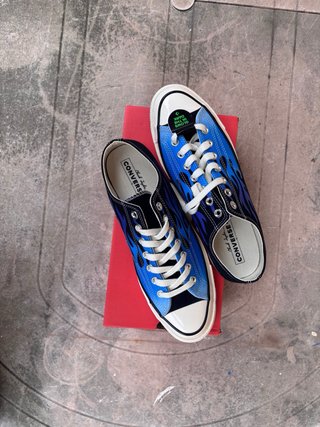 Converse All Star basse fiamme blu nere