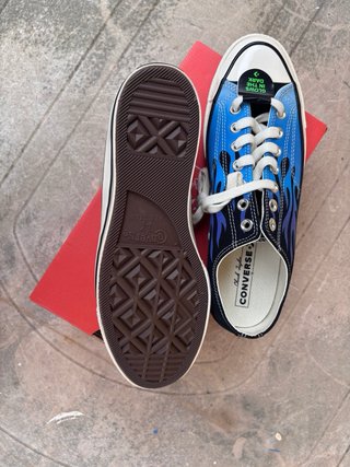 Converse All Star basse fiamme blu nere