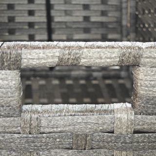 Baúl de Jardín en Rattan PE, Cassapanca de Exterior con Patas Antideslizantes y Revestimiento Interno de Tela Impermeable, 76X45X48Cm, Gris