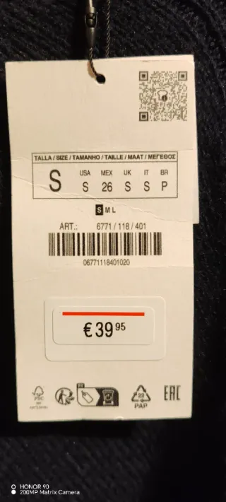 Poncho Zara Azul Talla Única