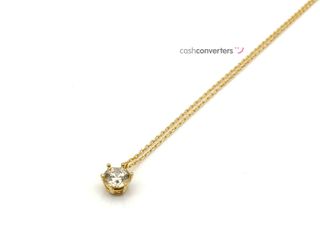 gargantilla oro 18k con piedra con circonita 21cm