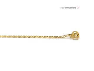 gargantilla oro 18k con piedra con circonita 21cm