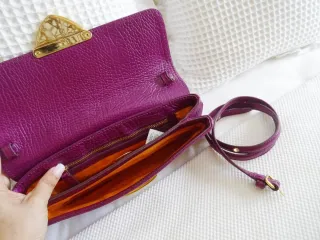 Bolso Piel Bimba y Lola Morado Dorado