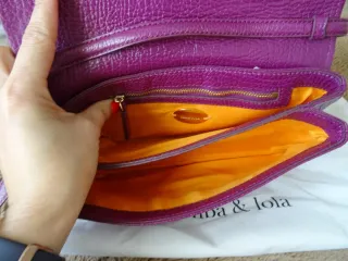 Bolso Piel Bimba y Lola Morado Dorado
