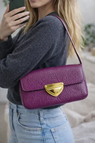 Bolso Piel Bimba y Lola Morado Dorado