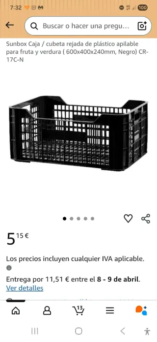 Cajas Plásticas Negras Apilables 50x 30 x24 cm.