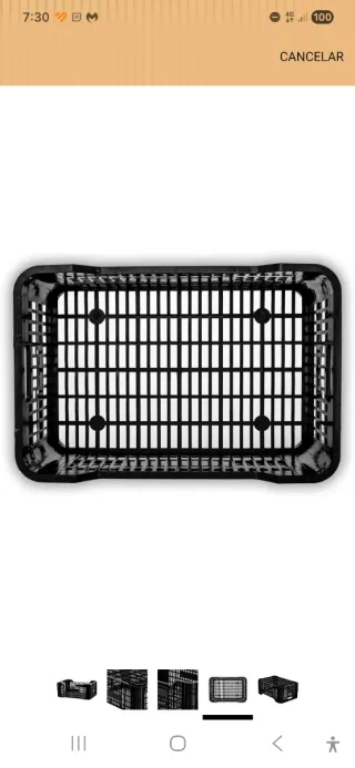 Cajas Plásticas Negras Apilables 50x 30 x24 cm.