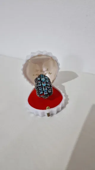 Vintage Anello argento e topazio