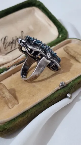 Vintage Anello argento e topazio