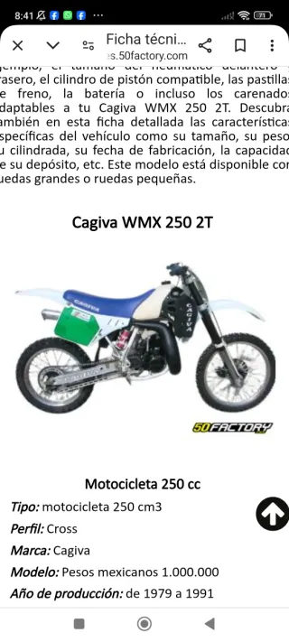 Cagiva WMX 250 Matriculada
