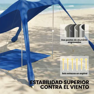 Carpa de Playa Plegable UPF50+ con Esterilla