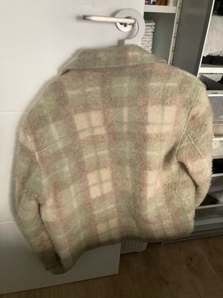 Chaqueta Zara cuadros verde y rosa