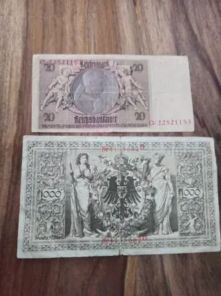 2 Marcos Alemanes 20 y 1000 (1910 y 1921)
