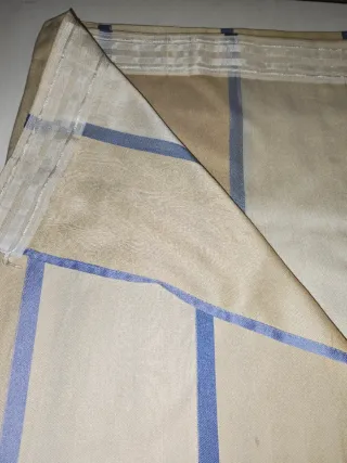 2 Cortinas Beige y Azul