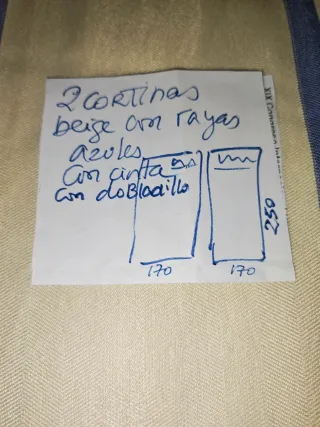 2 Cortinas Beige y Azul
