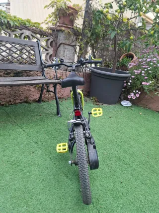 Bicicleta infantil negra y verde