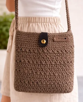 Bolso de crochet marrón