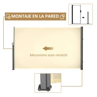 Toldo Lateral Retráctil Beige 300x180cm
